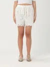Pinko White Lace Design Serenata Rap Shorts