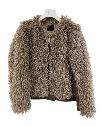 Pinko Short Round-necked Casual Jacket In Green