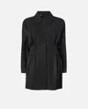 Pinko Short Shirt Dress In Habotai And Cotton
