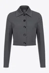 Pinko Doccia Cropped Jacket In Grey - Crow