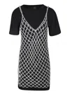 Pinko Black Cotton T-shirt Dress