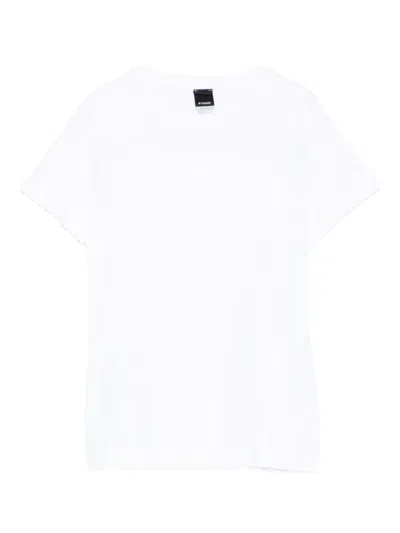 Pinko Crew Neck Short Sleeves Lightweight Soft Fabric In White
