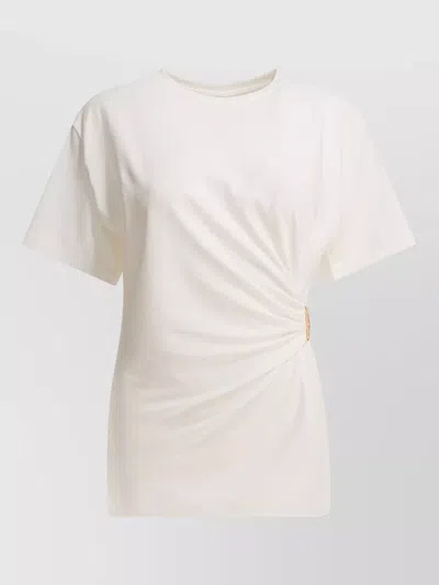 Pinko Short Sleeve Crew Neck T Shirt Top In Neutral