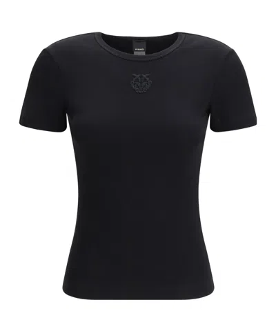 Pinko Short Sleeve Crewneck T-shirt In Black