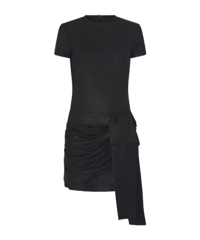 PINKO SHORT-SLEEVE DRAPED MINI DRESS