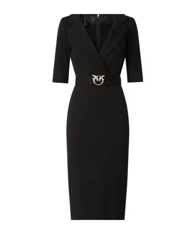 Pinko Short Sleeve Dress In Black