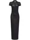 Pinko Short-sleeve Polo Maxi Dress In Black