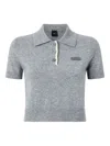 Pinko Wool And Cashmere Polo Shirt In Gray