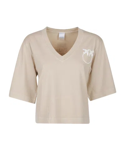 Pinko Cotton 'suez' T-shirt In Beige