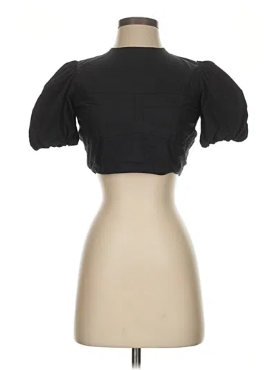 Pre-owned Pinko Short Sleeve Top Black Sweetheart Neckline Tops