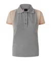Pinko Panelled Polo Top In Gray