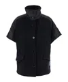 Pinko Short-sleeved Stand-up Collar Jacket In Black