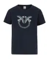 Pinko Love Birds-embroidered T-shirt In Black