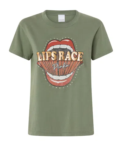 PINKO PINKO LIPS RACE MOUTH PRINT T-SHIRT