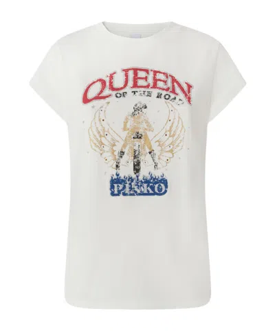PINKO PINKO QUEEN OF THE ROAD BIKER PRINT T-SHIRT