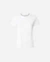 Pinko Short-sleeved T-shirt With Embroidered Logo In Bright White