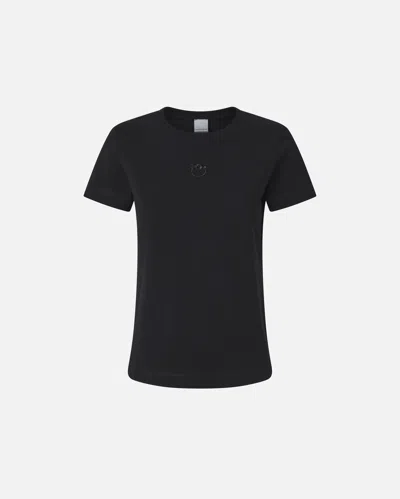 PINKO SHORT-SLEEVED T-SHIRT WITH EMBROIDERED LOGO