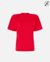 Pinko T-shirt À Manches Courtes Et Épaules Rembourrées In Salsa Red