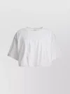 Pinko White Crop T-shirt With Logo On The Front And Gathers