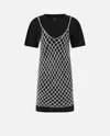 Pinko Black Cotton T-shirt Dress In Limo Black