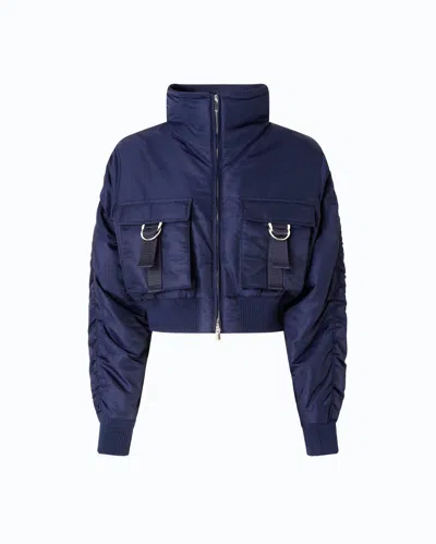 Pinko - Bomber Corto In Raso Tecnico - Xs In Blue