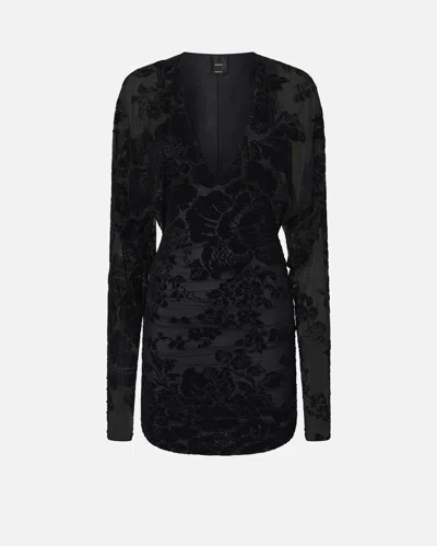Pinko Short Tulle Dress In Black