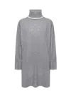 Pinko Short Wool And Cashmere Dress In Gray