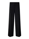 Pinko Wide-leg Trousers In Stretch Cotton Blend Techno Fabric In Black