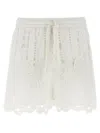 Pinko White Lace Design Serenata Rap Shorts