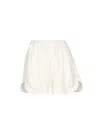 Pinko Linen Shorts With Elastic Waistband And Back Pocket