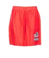 Pinko Lewis Bermuda Shorts Elastic Waistband In Red