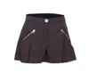 Pinko Teddy Shorts With Zipper And Pockets In Purple