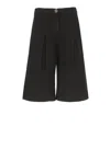 Pinko Knee-length Black Cotton Bermuda Shorts In Black