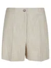 Pinko Penny Elegant Shorts With Side Pockets In Beige