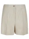 Pinko Penny Elegant Shorts With Side Pockets In Beige