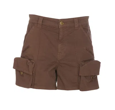 Pinko Utility-inspired Cargo Shorts With Functional Pockets And Fit In Brown