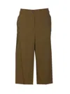 Pinko Buttoned Wide-leg Linen Bermuda Shorts In Green