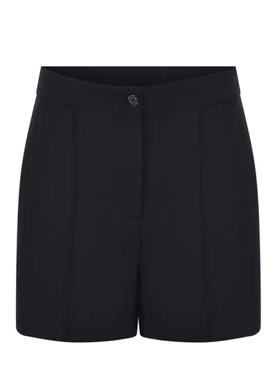 Pinko Shorts  Singapore Made Of Wool Blend Twill In Black Limousine