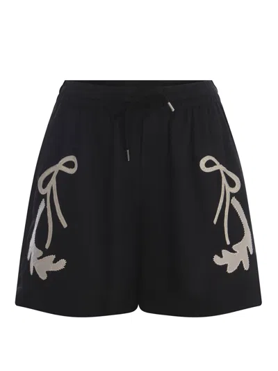 Pinko Shorts  Stargate Made Of Satin In Black