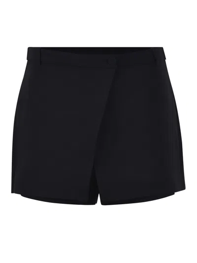 Pinko Stufa Crossover-front Shorts In Black