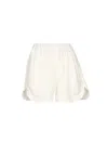 Pinko Linen Shorts With Elastic Waistband And Back Pocket In White
