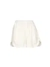 Pinko Linen Shorts With Elastic Waistband And Back Pocket In White