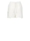 Pinko White Lace Design Serenata Rap Shorts In White