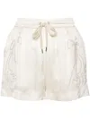 PINKO PINKO STARGATE SHORTS WITH EMBROIDERED DESIGN AND DRAWSTRING