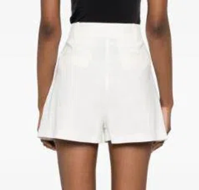 Pinko Woman Shorts & Bermuda Shorts White Size 10 Linen, Viscose, Elastane In White