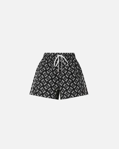 Pinko - Shorts With All-over Love Birds Logo - L In Multi