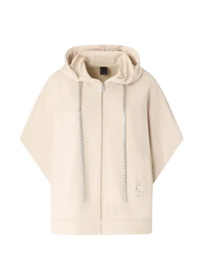 Pinko Short-sleeve Zip-up Hoodie In Neutral