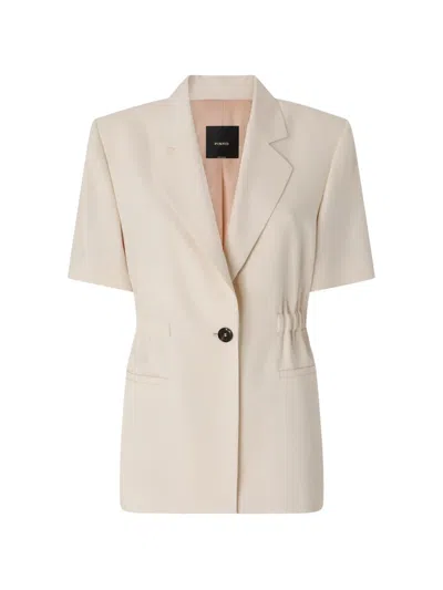 Pinko Short-sleeved Blazer In Neutral
