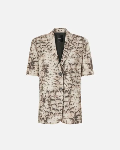 Pinko - Short-sleeved Jacket With Snake Print - 46 In Brown