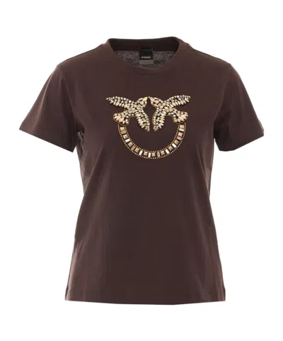 Pinko Short-sleeved T-shirt In Brown